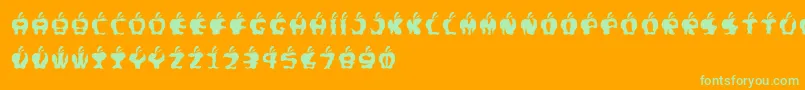 Fontgigitapel Font – Green Fonts on Orange Background