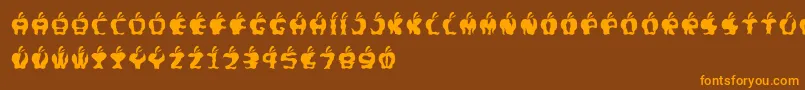 Fontgigitapel Font – Orange Fonts on Brown Background