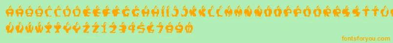 Fontgigitapel Font – Orange Fonts on Green Background