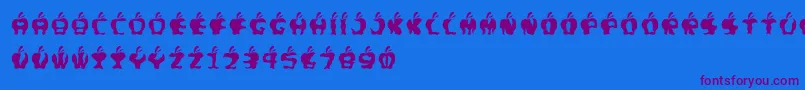 Шрифт Fontgigitapel – фиолетовые шрифты на синем фоне