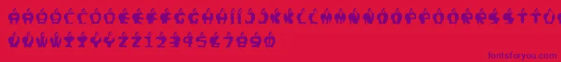 Fontgigitapel Font – Purple Fonts on Red Background