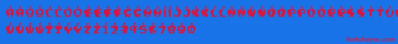 フォントFontgigitapel – 赤い文字の青い背景