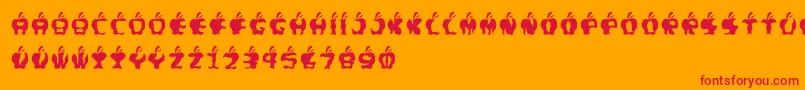 Fontgigitapel Font – Red Fonts on Orange Background