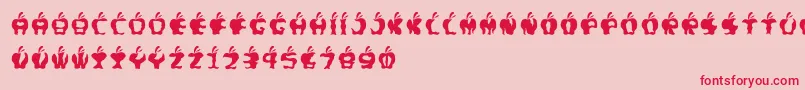 Fontgigitapel Font – Red Fonts on Pink Background