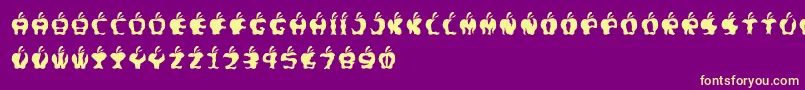 Fontgigitapel Font – Yellow Fonts on Purple Background