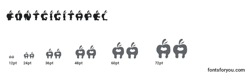 Размеры шрифта Fontgigitapel