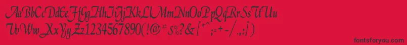 ElgarCn Font – Black Fonts on Red Background
