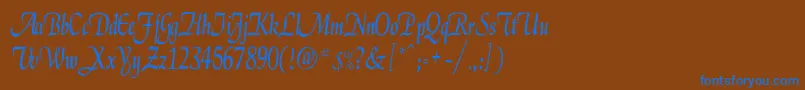 ElgarCn Font – Blue Fonts on Brown Background