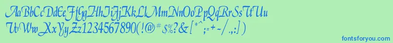 ElgarCnフォントについての詳細 フォントElgarCn – 青い文字は緑の背景です。