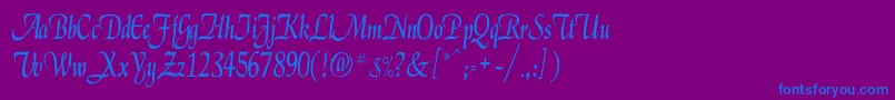 ElgarCn Font – Blue Fonts on Purple Background