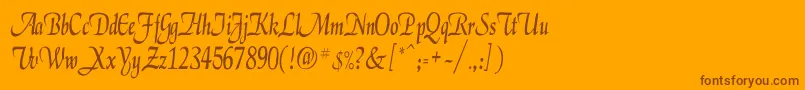 ElgarCn Font – Brown Fonts on Orange Background