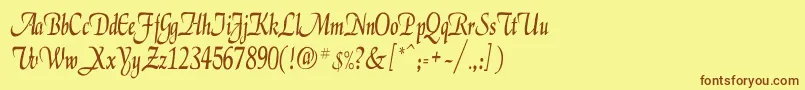 ElgarCn Font – Brown Fonts on Yellow Background