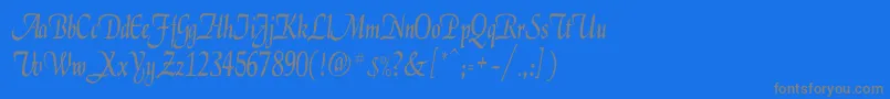 ElgarCn Font – Gray Fonts on Blue Background