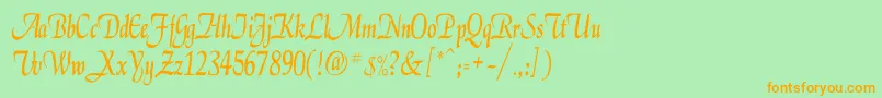 ElgarCn Font – Orange Fonts on Green Background