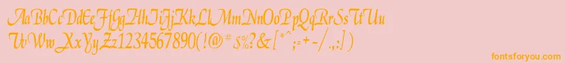 ElgarCn Font – Orange Fonts on Pink Background