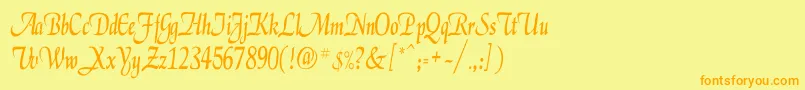ElgarCn Font – Orange Fonts on Yellow Background