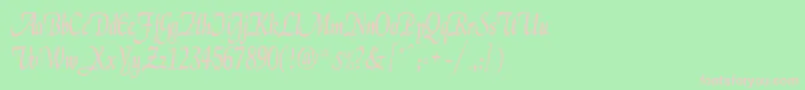 ElgarCn Font – Pink Fonts on Green Background