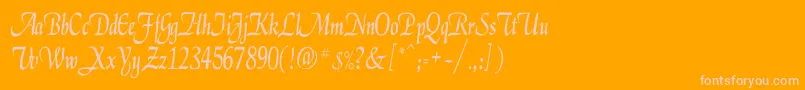 ElgarCn Font – Pink Fonts on Orange Background