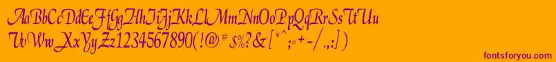 ElgarCn Font – Purple Fonts on Orange Background