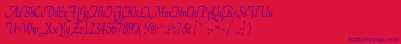ElgarCn Font – Purple Fonts on Red Background