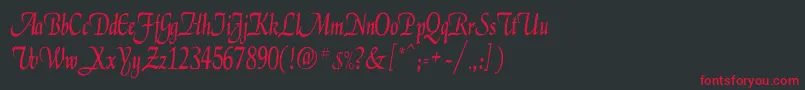 ElgarCn Font – Red Fonts on Black Background