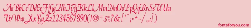 フォントElgarCn – ピンクの背景に赤い文字