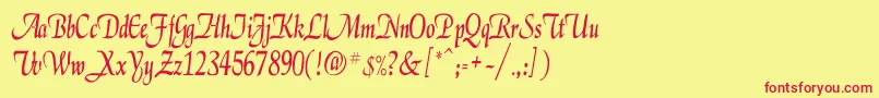 ElgarCn Font – Red Fonts on Yellow Background