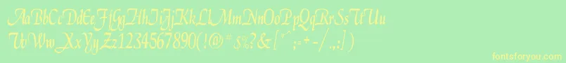 ElgarCn Font – Yellow Fonts on Green Background
