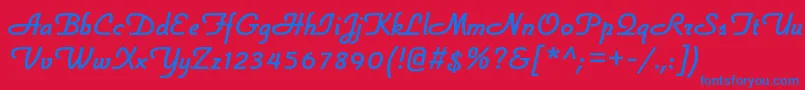 フォントLonsdaleRegular – 赤い背景に青い文字