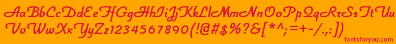 フォントLonsdaleRegular – オレンジの背景に赤い文字