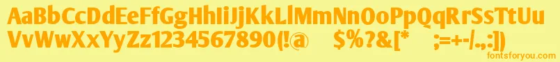 ArmwrestlerBold Font – Orange Fonts on Yellow Background