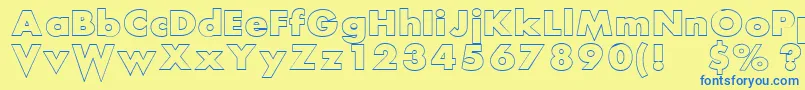 Czcionka ScreamAlout – niebieskie czcionki na żółtym tle
