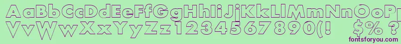 ScreamAlout Font – Purple Fonts on Green Background