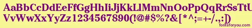 ItcCheltenhamLtBold Font – Purple Fonts on Yellow Background