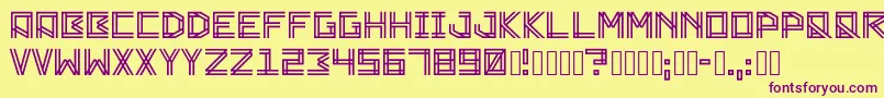 Zambajoun-Schriftart – Violette Schriften auf gelbem Hintergrund