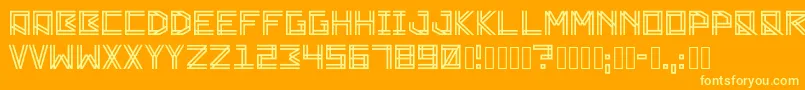 Zambajoun-Schriftart – Gelbe Schriften auf orangefarbenem Hintergrund