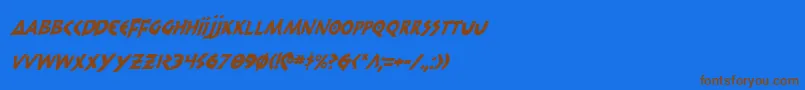 300TrojansCondensedItalic Font – Brown Fonts on Blue Background