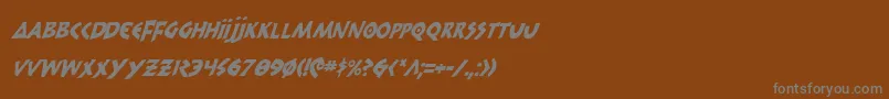 Шрифт 300TrojansCondensedItalic – серые шрифты на коричневом фоне