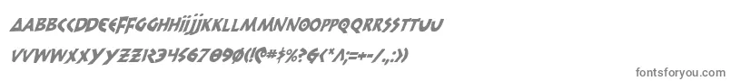 フォント300TrojansCondensedItalic – 白い背景に灰色の文字