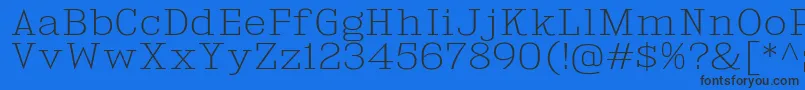KingsbridgeExEl Font – Black Fonts on Blue Background