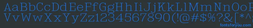 フォントKingsbridgeExEl – 黒い背景に青い文字