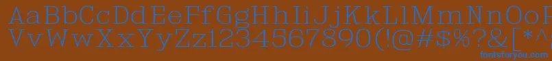KingsbridgeExEl Font – Blue Fonts on Brown Background