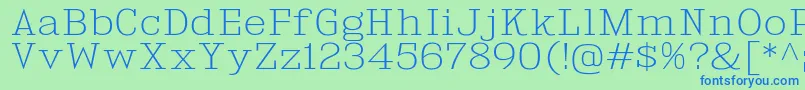 KingsbridgeExEl Font – Blue Fonts on Green Background