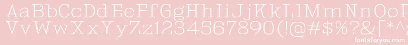 Czcionka KingsbridgeExEl – białe czcionki na różowym tle