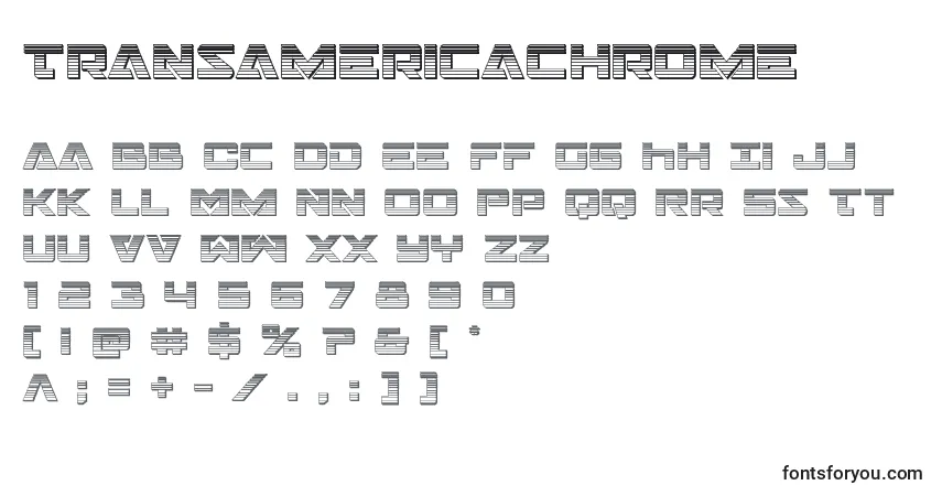 Transamericachromeフォント–アルファベット、数字、特殊文字