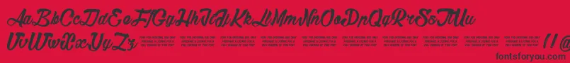 Sketch Font – Black Fonts on Red Background