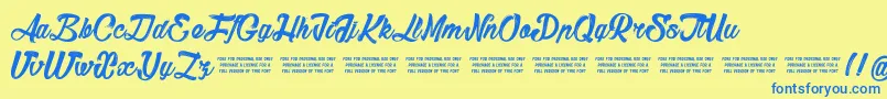Sketch Font – Blue Fonts on Yellow Background