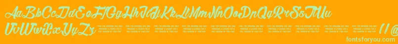Sketch Font – Green Fonts on Orange Background