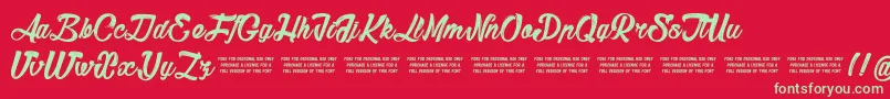 Sketch Font – Green Fonts on Red Background