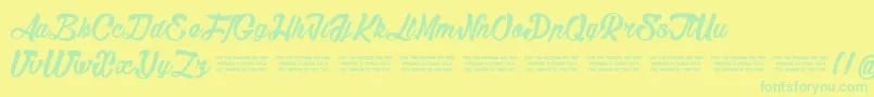Sketch Font – Green Fonts on Yellow Background